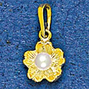 Mark Edwards 14K Gold Budding Flower Nautical Pendant with 