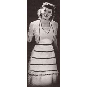 Vintage Crochet PATTERN to make   1950s Retro Hostess Bib Party APRON 