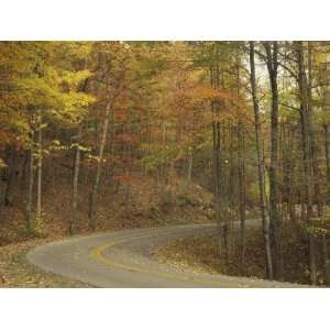Road Winding Through Autumn Colors, Pine Mountain State Park, Kentucky 