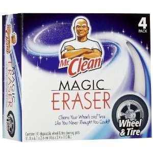  Mr. Clean Magic Wheel and Tire Eraser 4 count Health 