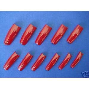   Red Nail Tips 550pcs Size#0 10 USA Acrylic Nails 