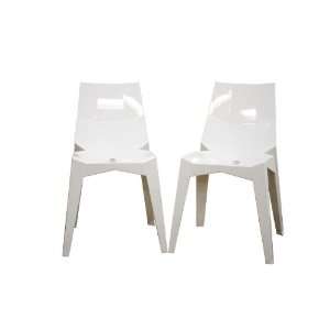 Modern Furniture  Spiccato Angular White Acrylic Accent 