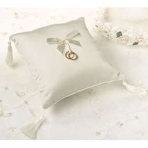  Ivory Satin Cord Edge Ring Pillow