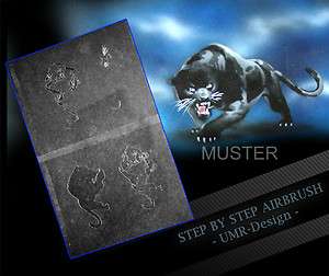 Airbrush Stencil Template 4 Steps AS 012 M Size 5,11 x 3,95  