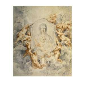 Image of the Virgin Portrayed with Angels Giclee Poster Print by Peter 