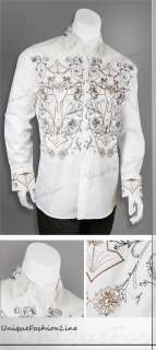   Stylish Casual fashion Dress Shirt White M L XL 2XL 3XL 4XL 307  