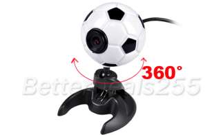 USB 2.0 Football 300K Pixels Webcam Web Cam Camera PC Laptop + Mic