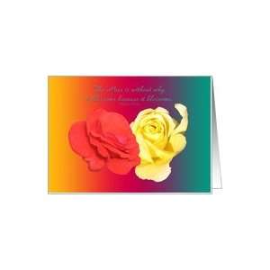 Get Well/Feel Better General Hiaku Poetry Red Rose And Yellow Rose on 