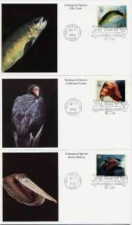 3105 ENDANGERED SPECIES FDC SET BY MYSTIC 1996  