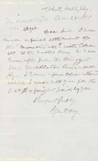 CASSIUS M. CLAY   AUTOGRAPH LETTER SIGNED 08/28/1895  
