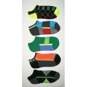 Boys Kids Teens Footies Socks, Bright Neon Colors & Assorted Designs 