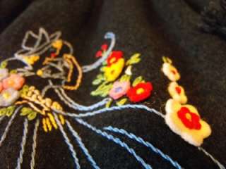 Vintage Felt & Embroidery Knitting Wool Bag  