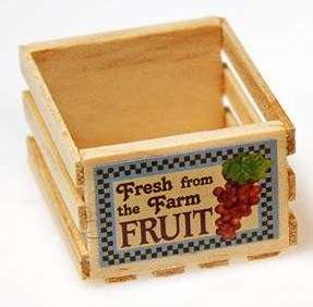 Dollhouse Miniature Wood Crate With a Vintage Fruit Lab  