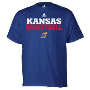  Kansas Jayhawks adidas Royal Basketball Sideline T Shirt 
