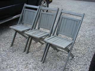 Vintage 3 Wooden Folding Chairs Simmons Company USA  