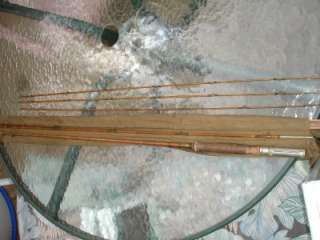 Vintage SHAKESPEARE 3828 9 Octagon Bamboo Fly Rod 5 Pieces with 3 Tips 