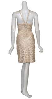 SUE WONG Halter Lace Embroidery Fitted Eve Dress 10 NEW  