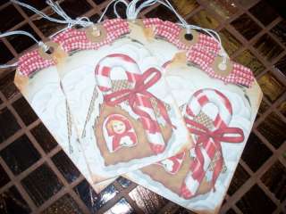 Candy Cane Gingerbread Jar Gift / Hang TAGS (393)  
