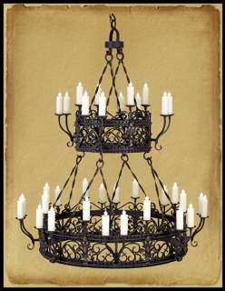 CH6004  36 LIGHT HAND CRAFTED WROUGHT IRON CHANDELIER  
