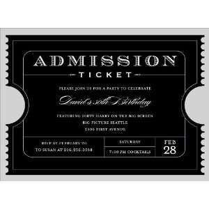  Admission Ticket Black Invitations