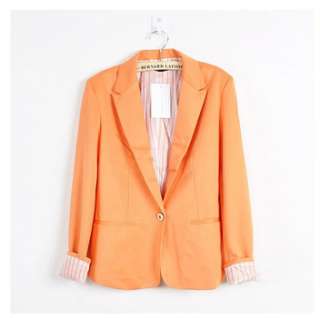 Hot Candy Color Lady One Button Casual Blazer Cuff Jacket Coat 