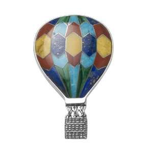  Carolyn Pollack Sterling Silver Colorful Inlay Balloon Pin 