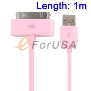   Cable foriPhone4&4S/iPhone3GS/3G/iPad 2/iPad/iPod Touch Pink  