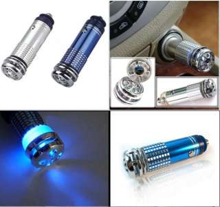 Blue Auto Car Fresh Air Purifier Oxygen Bar Ionizer  