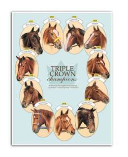 ALL 11 TRIPLE CROWN WINNERS horse racing equine ART thoroughbred 