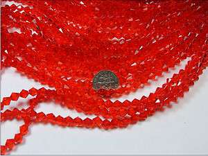 20 STRANDS 6MM BI CONE FACETED GLASS BEADS LOT (TS311)  