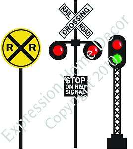 Railroad Train Crossing signs set buy 2 get 3rd FREE  