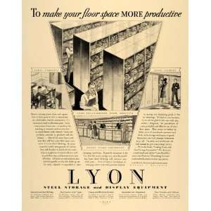   Ad Lyon Steel Storage Shelving Display Equipment   Original Print Ad