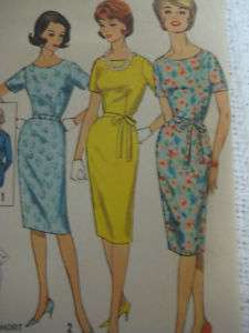 VTG Simplicity 4252 Women SLIM BELTED DRESS Sew Pattern  