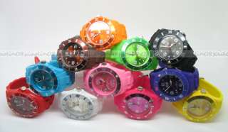 FASHION Unisex Jelly Candy Dial Quartz Wrist Watch bangle 11 colors 