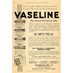 1911 Ad Chesebrough Vaseline Petroleum Jelly Remedies 