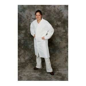  ExtraSafe Lab Coats, No Pockets   White, Zipper Front 