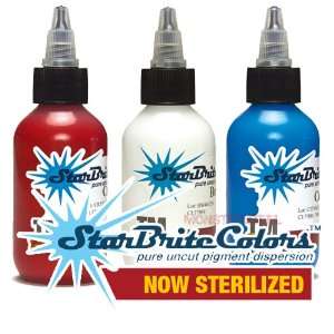   RED WHITE & BLUE Sterile Tattoo Ink 1 OZ