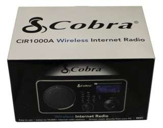 Brand New Cobra CIR1000A Wireless Internet Radio + /FM/Alarm LCD 