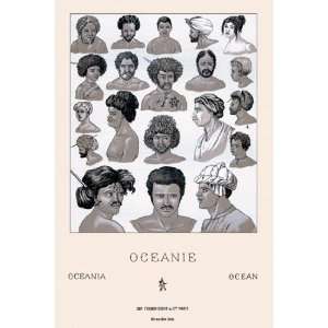  Headdresses and Hairstyles of Oceania by Auguste Racinet 