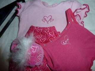 American Girl Retired Heart PJs with Wings and Backpack   Valentines 