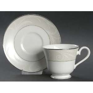  Nikko Pearl Ariel Footed Cup & Saucer Set, Fine China 