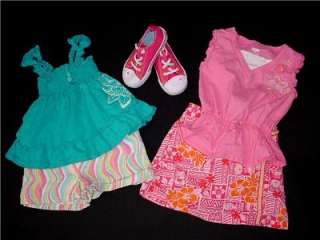 45pcs USED BABY GIRL LOT 4T 4yrs TODDLERS SPRING SUMMER CLOTHES OUTFIT 