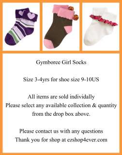 New Gymboree Girl Socks Size 3 4 yrs  