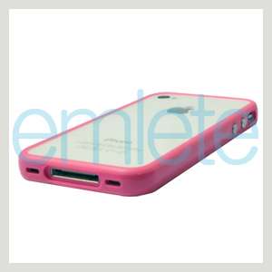 New Apple iPhone 4 4G 4S Pink Bumper Case Metal Buttons AT&T Verizon 