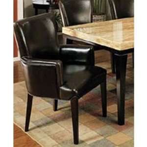  Brown Leather Arm Chair W/ Espresso Finish Wood by Armen 