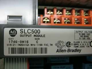   of 2 Allen Bradley SLC 500 1746 OW16 Output Module Series C 5 265 VAC