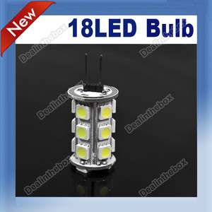 G4 5050 SMD 18 LED 360 Degree Car Bulb Lamp DC 12V 1.8W Pure White 