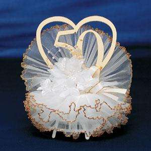 50th Wedding Anniversary Gold Heart 136G Cake Topper  