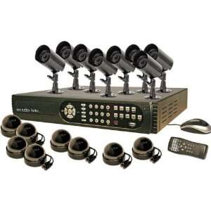   With 8 Outdoor Color Ccd Ir Cameras And 8 Indoor Dome