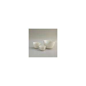  white sculptural small dented bowl by bodo sperlein 